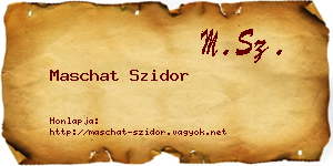 Maschat Szidor névjegykártya